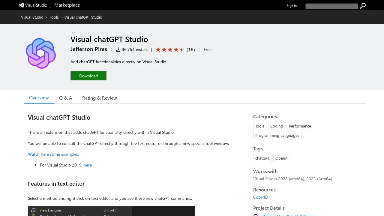 Visual chatGPT Studio screenshot