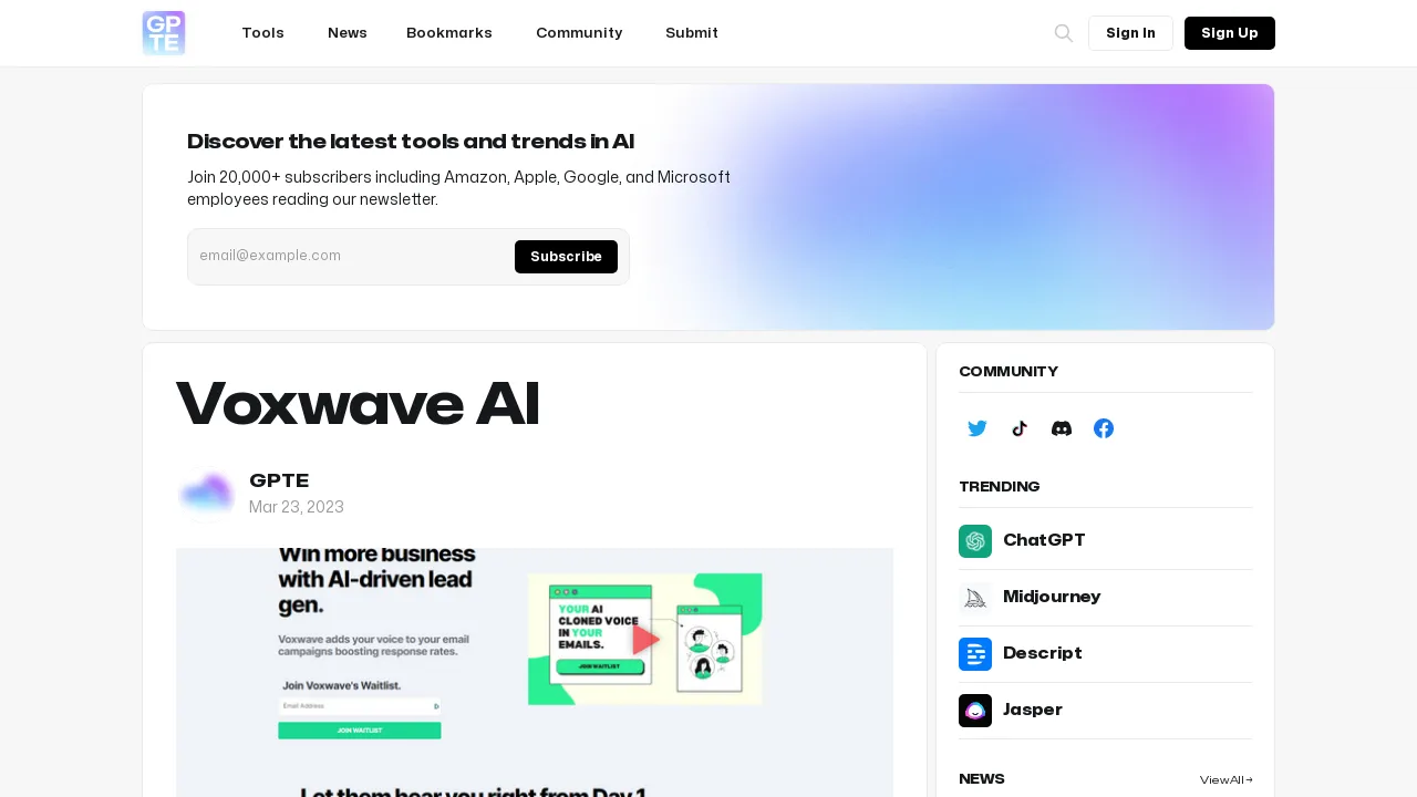 Voxwave AI screenshot