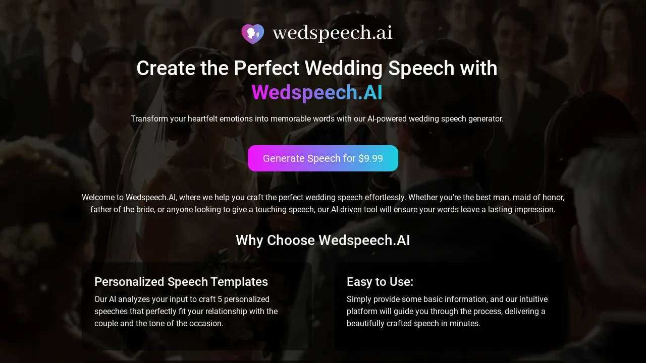 Wedspeech AI screenshot