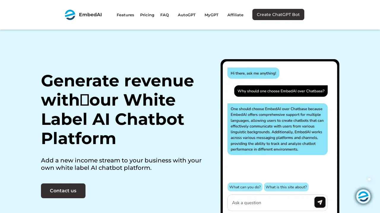 White Label AI Chatbot screenshot