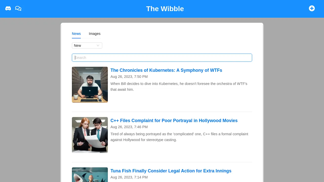 Wibble News screenshot