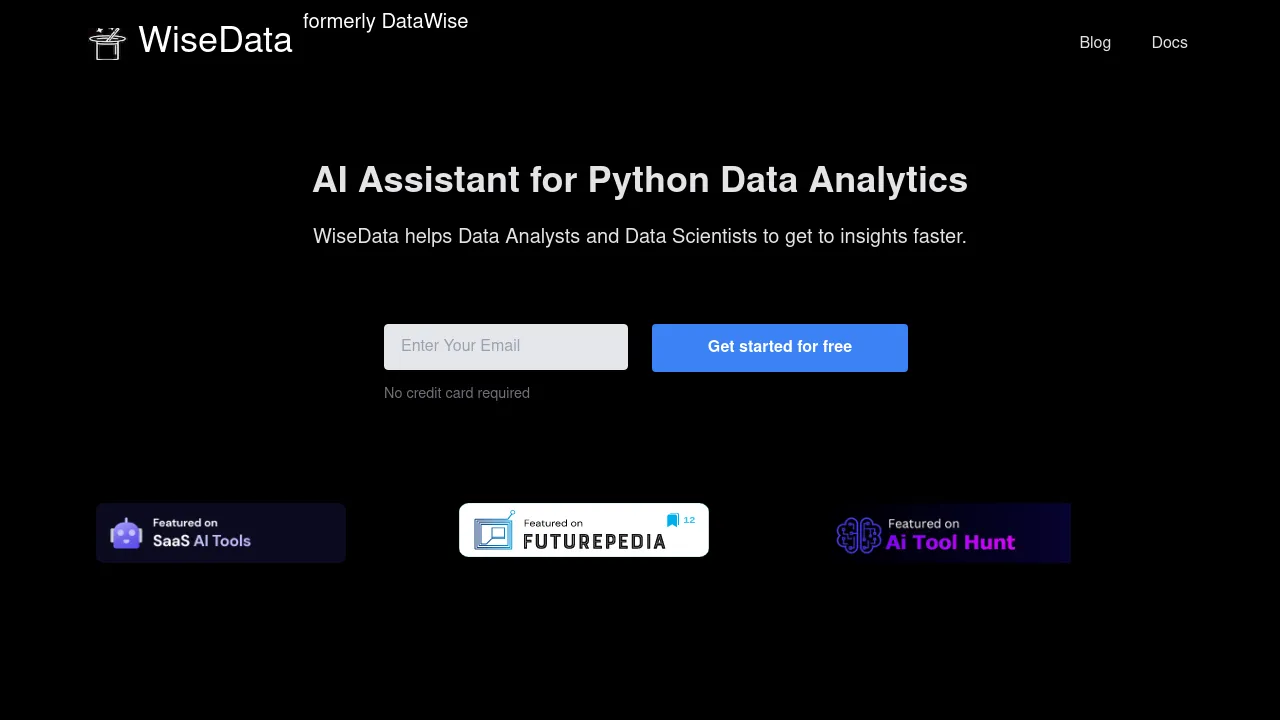 Wisedata screenshot