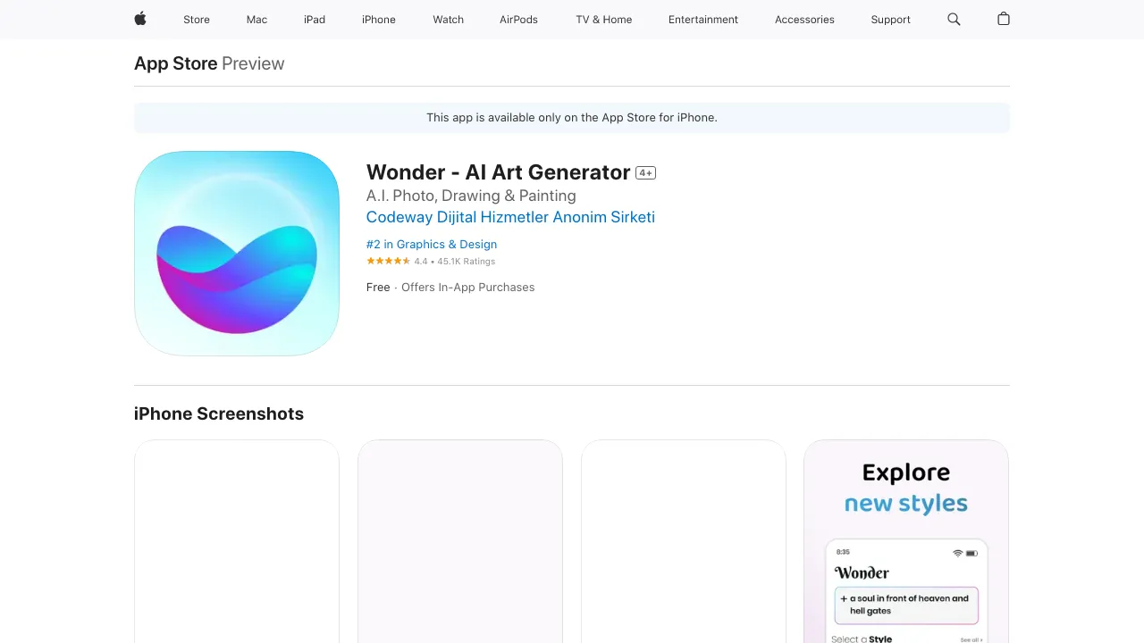 Wonder AI screenshot