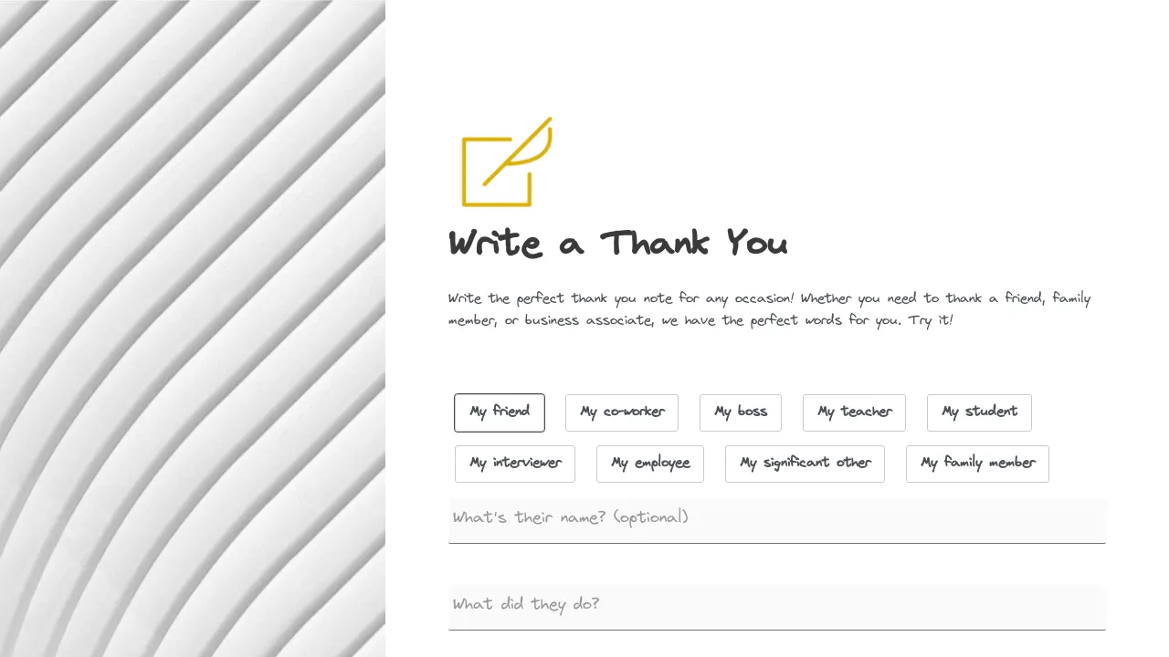 Write A Thank You screenshot