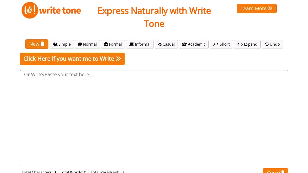 Write Tone screenshot