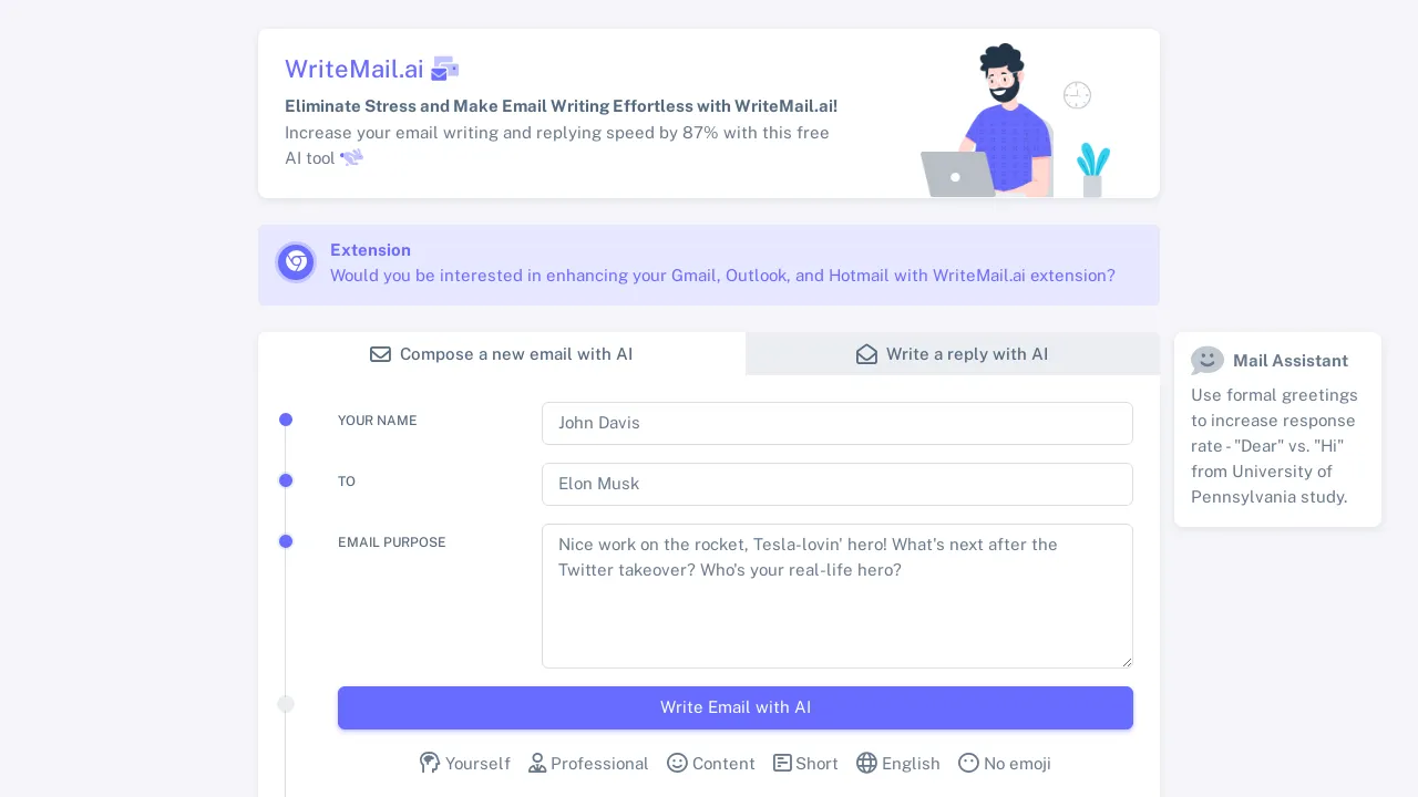 Writemail screenshot