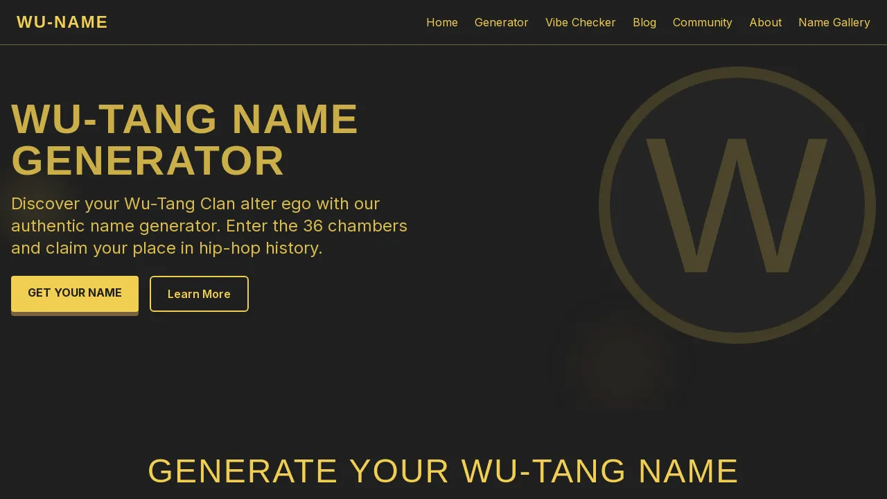 Wu-Tang Name Generator