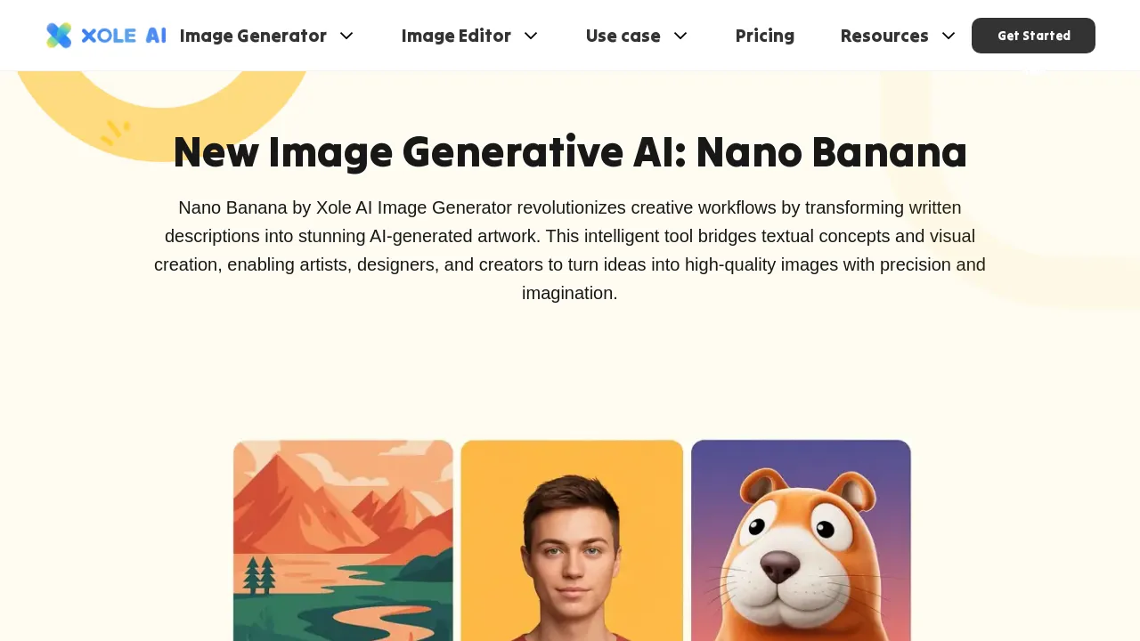 Xole AI Nano Banana: AI-Powered Visual Image Generator Tool
