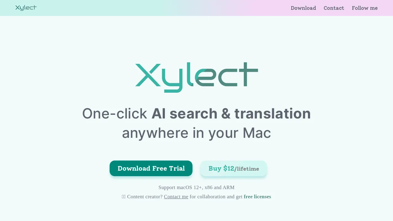 Xylect screenshot