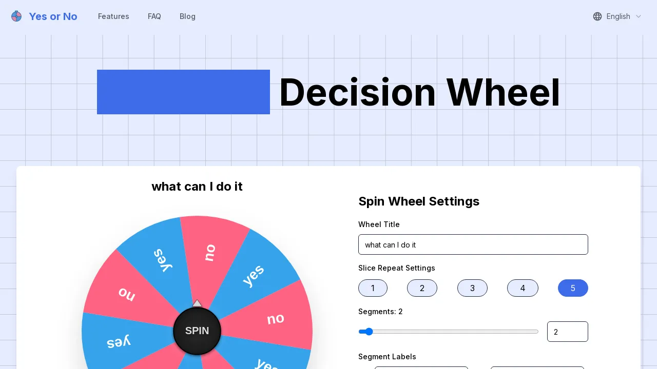 Yes or No – Random Decision Generator
