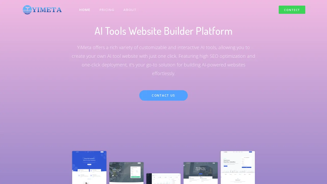 Yimeta AI - AI Tools Website Builder Platform screenshot