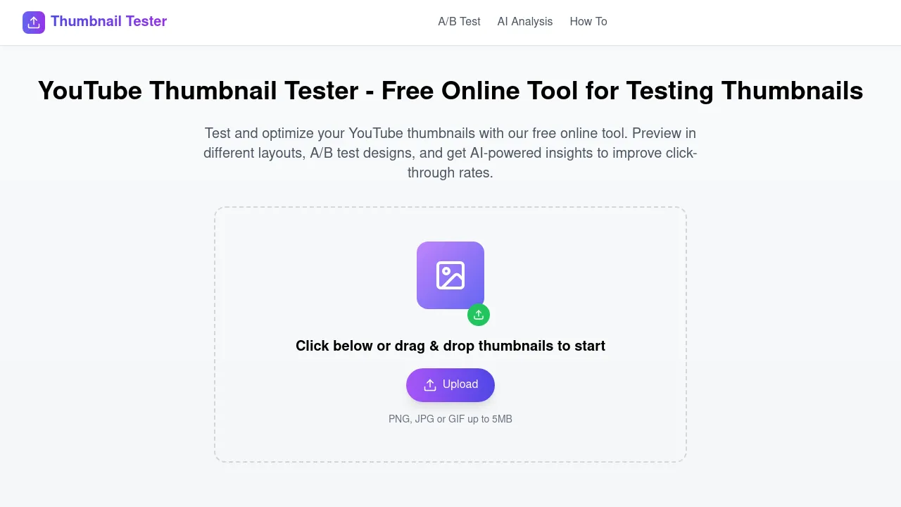YouTube Thumbnail Tester - Free Online Tool for Testing Thumbnails