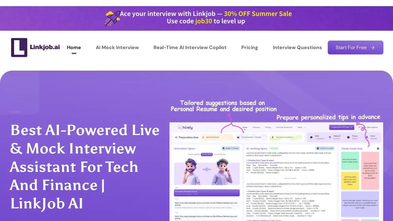 Your AI-powered co-pilot for tech & finance interviews — real-time feedback, smart tips, and free mock practice