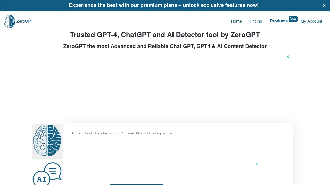 ZeroGPT.com screenshot