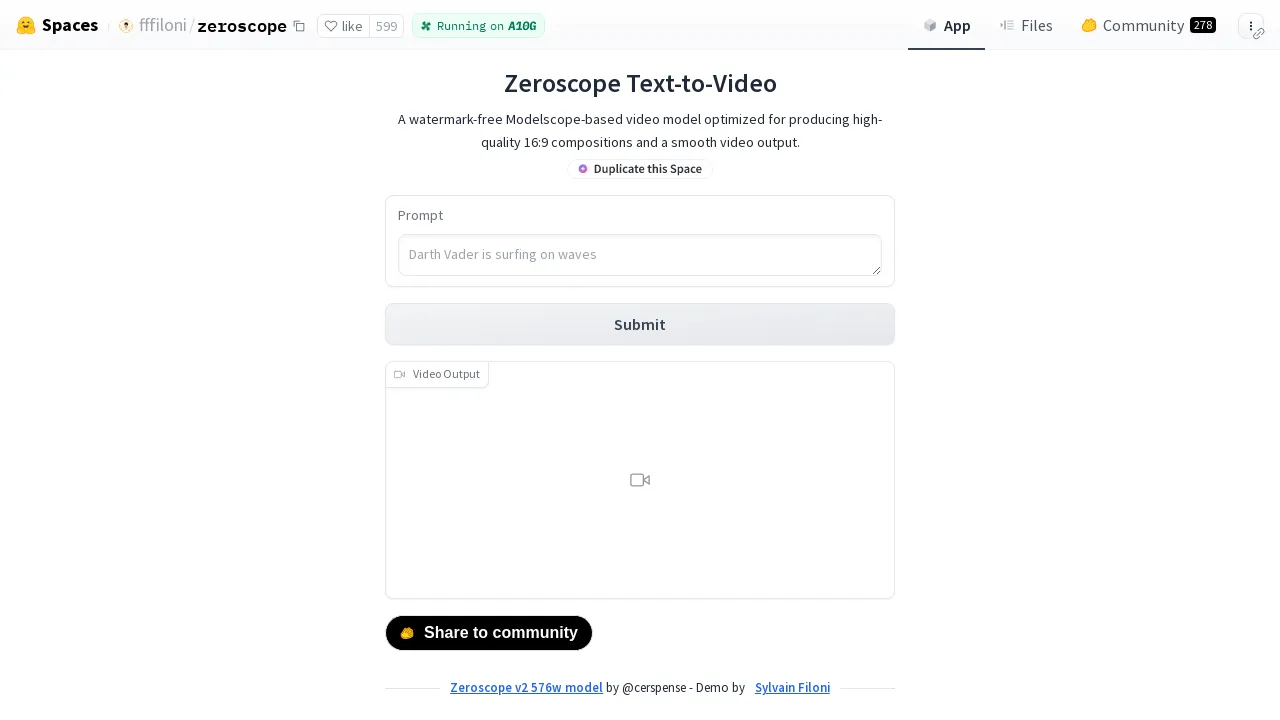 Zeroscope screenshot