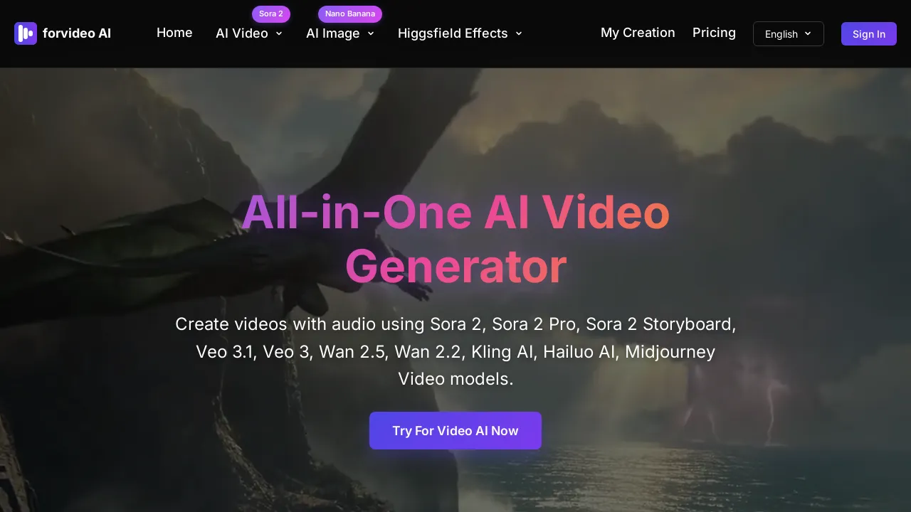 forvideo AI: Veo 3.1, Sora 2 Video Generator