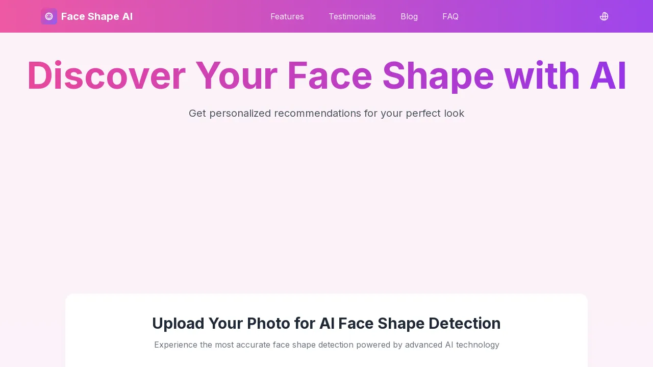 free Face Shape Detector: Use AI to Discover Your Face Shape screenshot