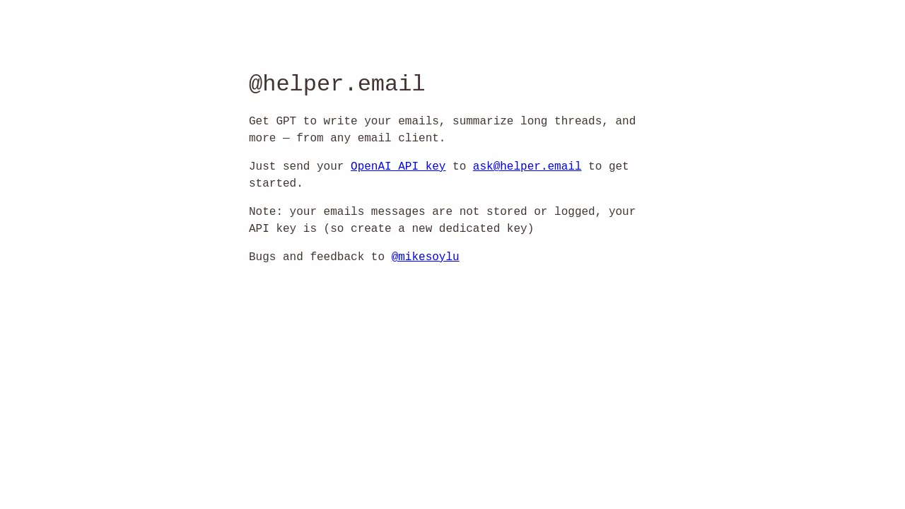 helper.email screenshot