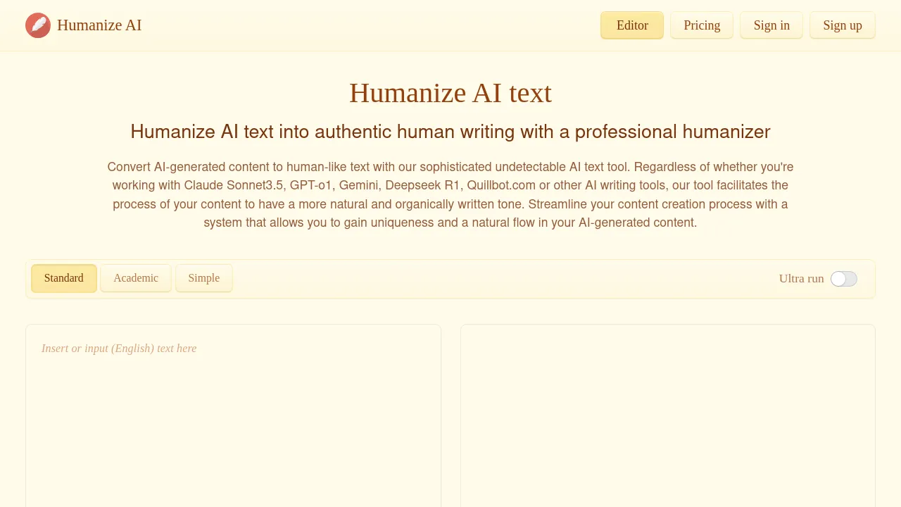 humanizepro.ai screenshot