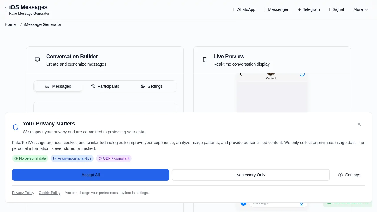 i0S Messages Fake Message Generator