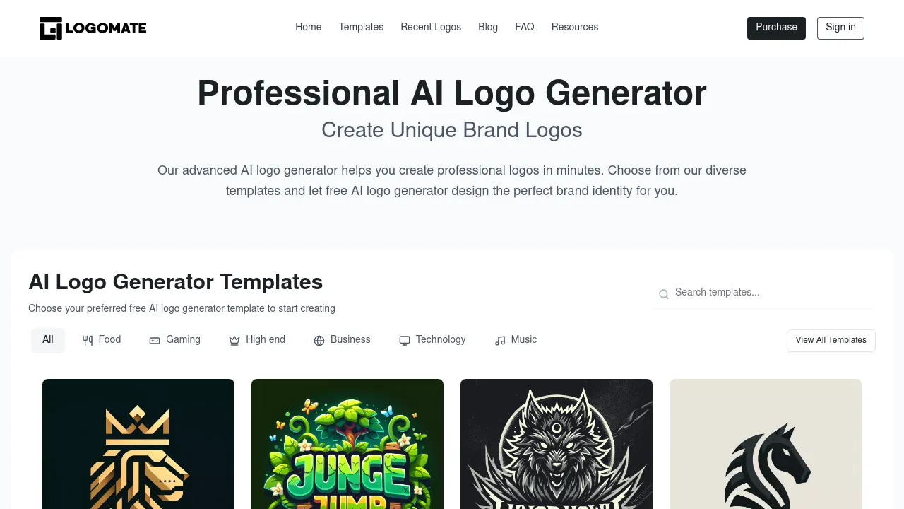 logomate——AI powered logo generator screenshot