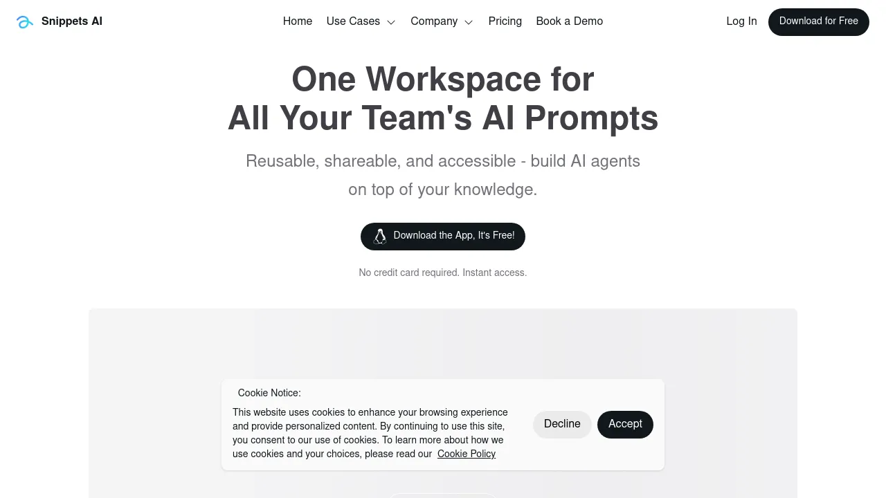 nippets AI is an advanced AI Prompt Management tool screenshot