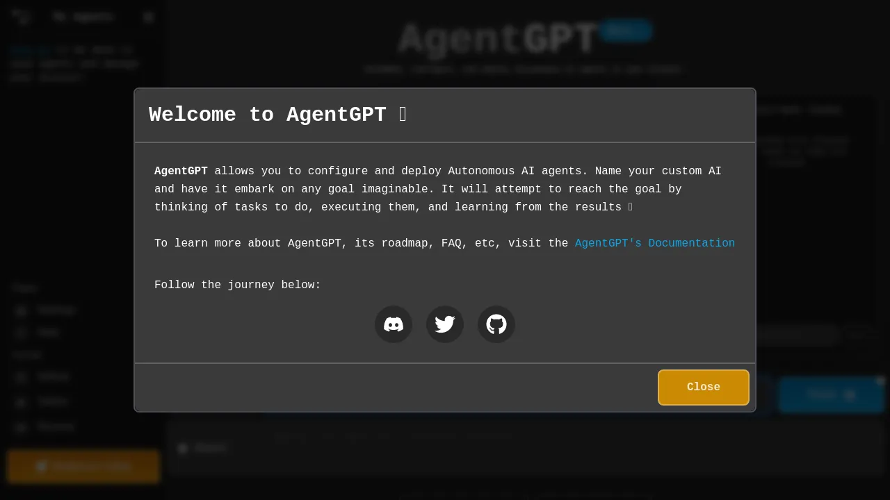 AgentGPT screenshot