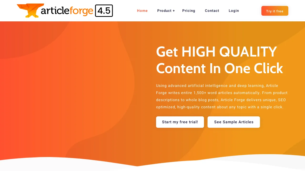 ArticleForge screenshot