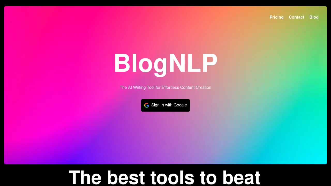BlogNLP screenshot