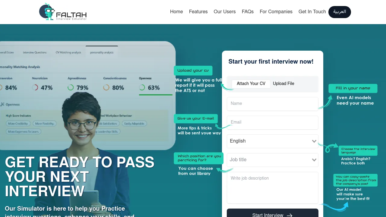 Faltah AI Interview Simulator - BestofAI
