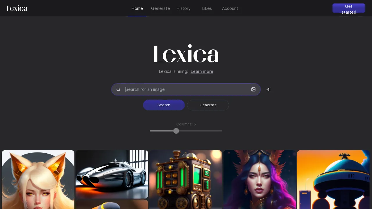 Lexica screenshot