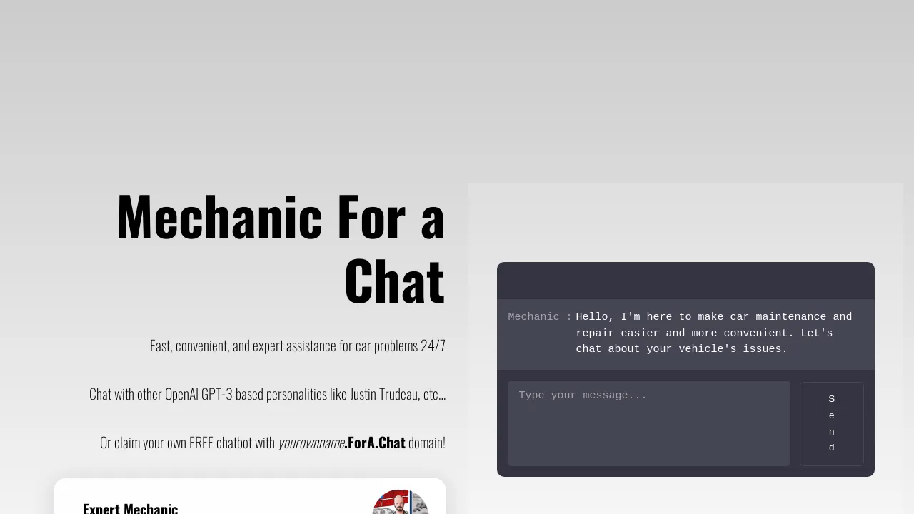 Mechanic For A Chat screenshot