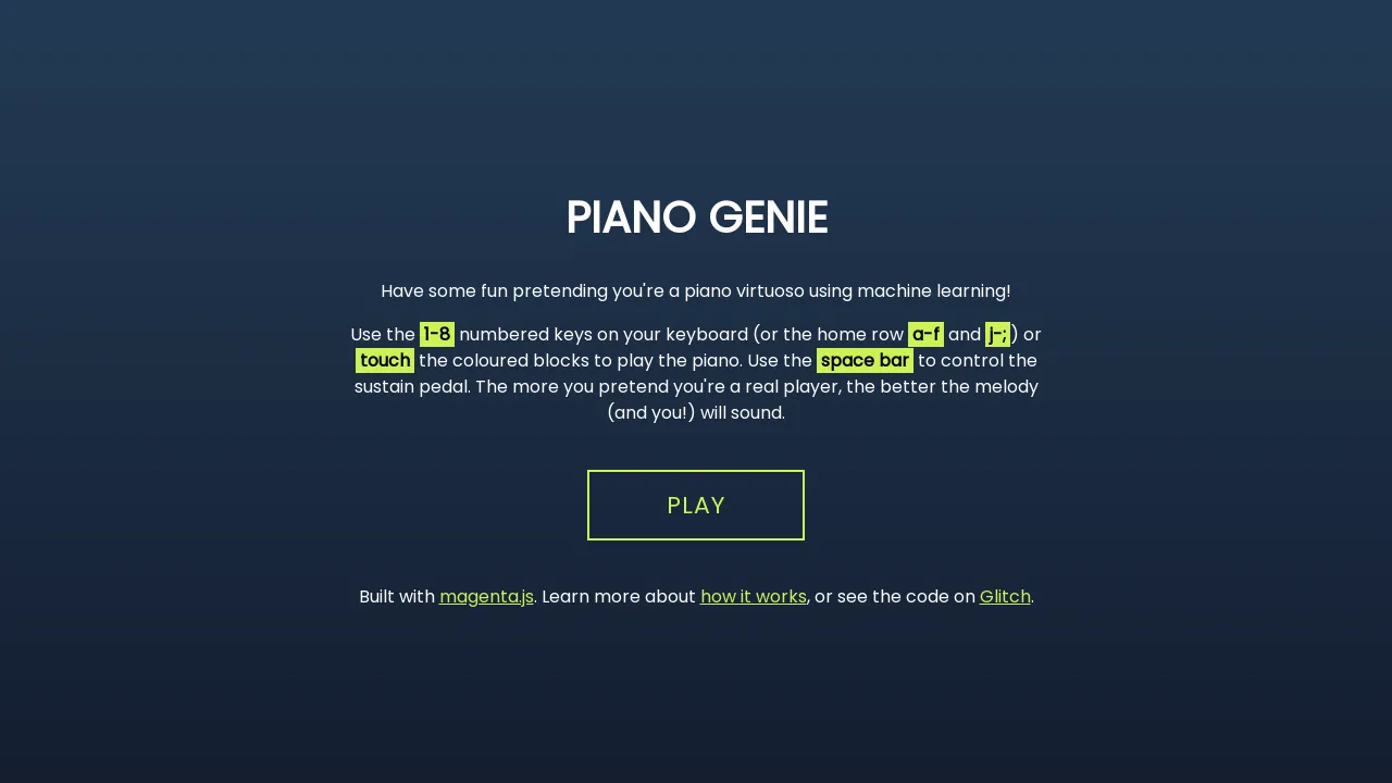 Piano Genie screenshot