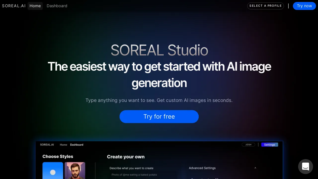 Soreal.AI Studio screenshot