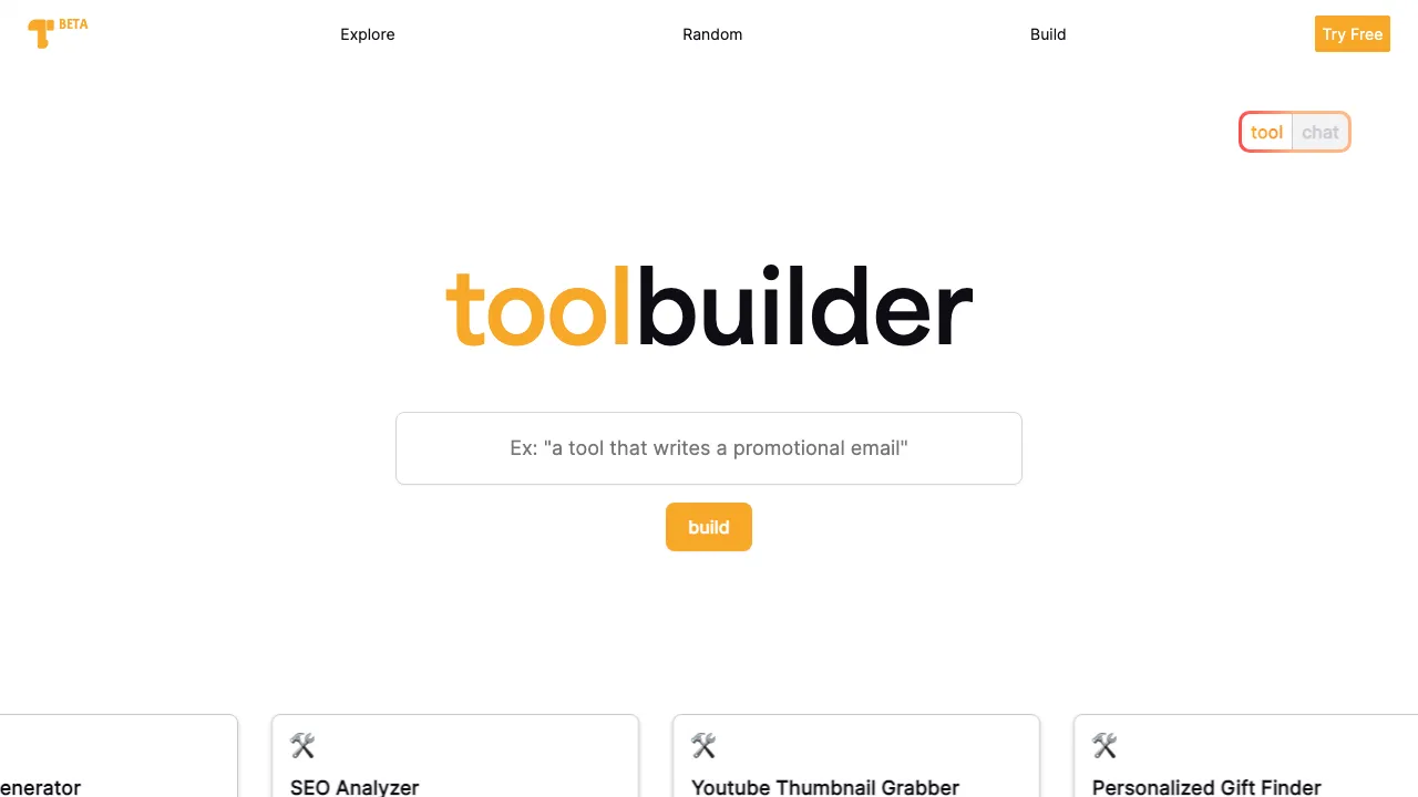Toolbuilder screenshot