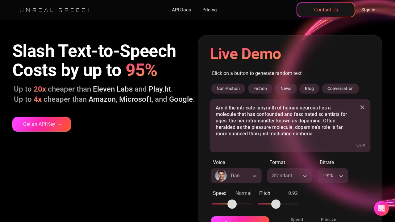 Unreal Speech - BestofAI