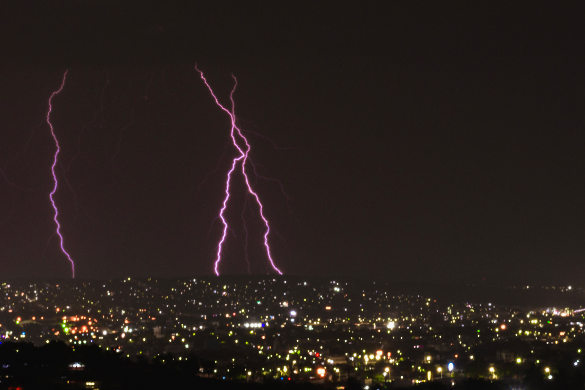 Bolt landing in Downtown Culiaca, Sinaloa