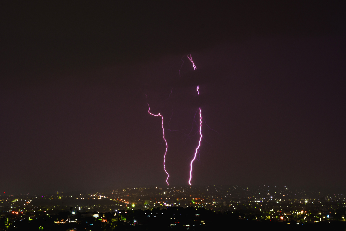 Bolt landing in Downtown Culiaca, Sinaloa