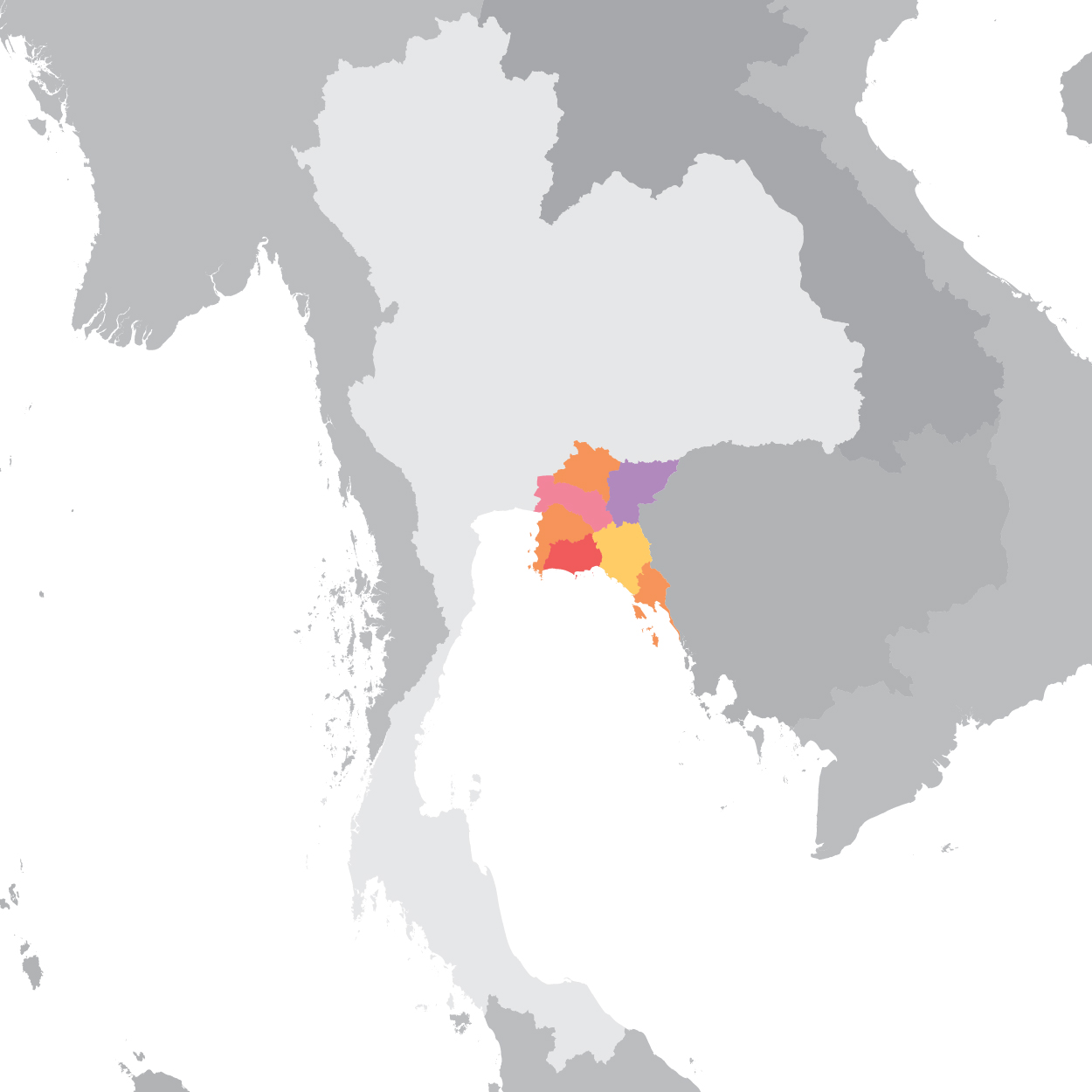 แผนที่ภาคตะวันออก