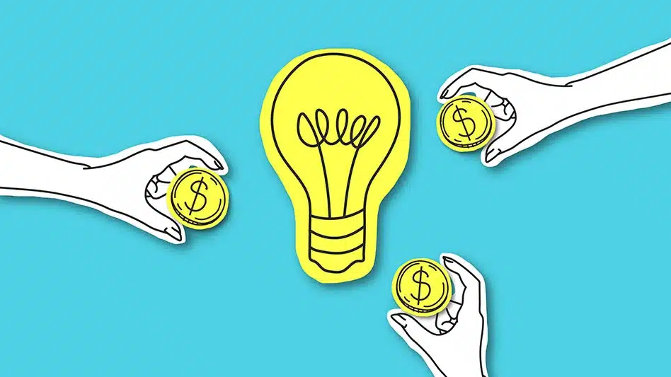 Concepto financiero con monedas