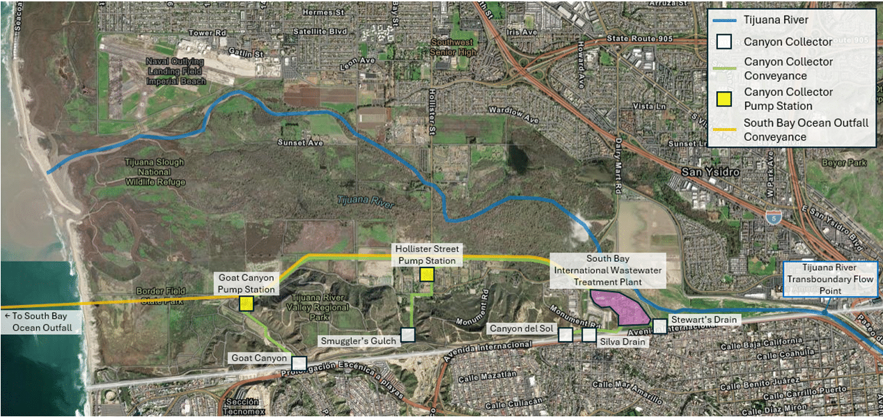Mapa de la cuenca del R&iacute;o Tijuana