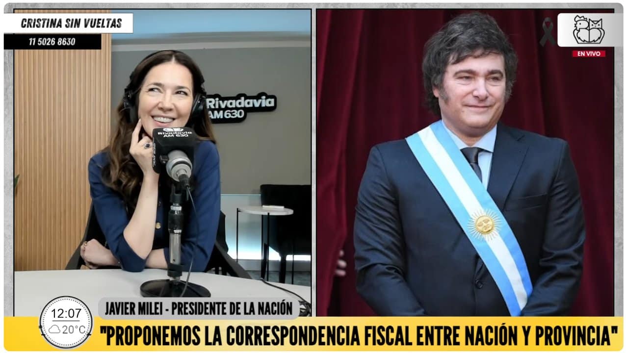 Javier Milei en entrevista con Cristina Pérez