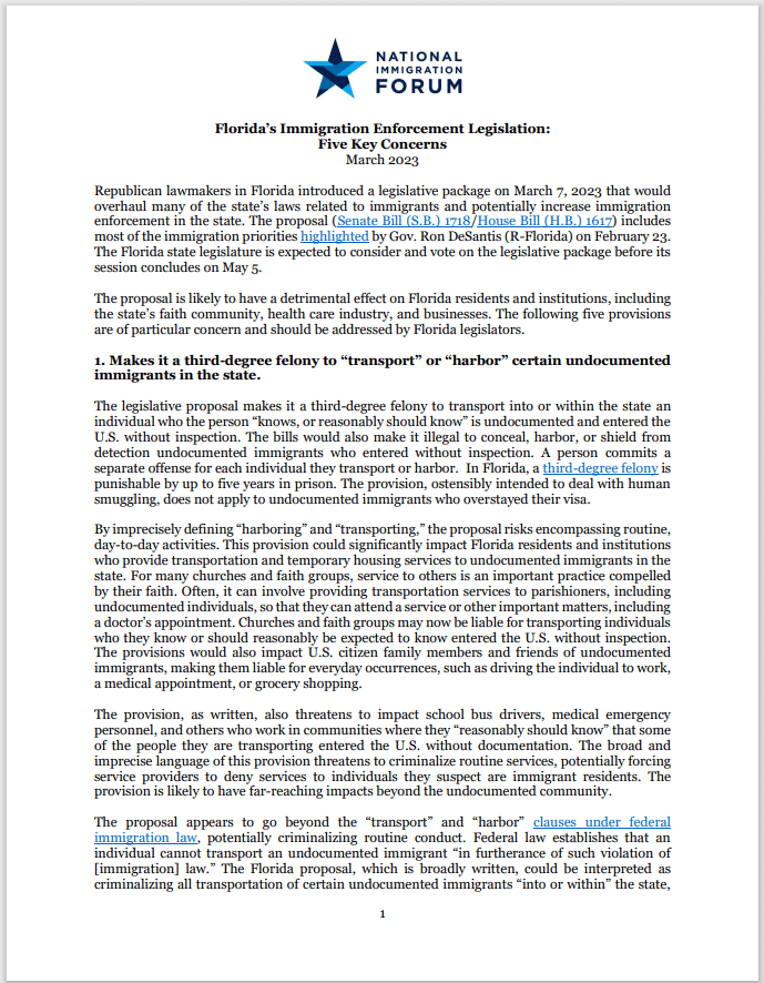 Documento legislativo sobre preocupaciones de la SB 1718