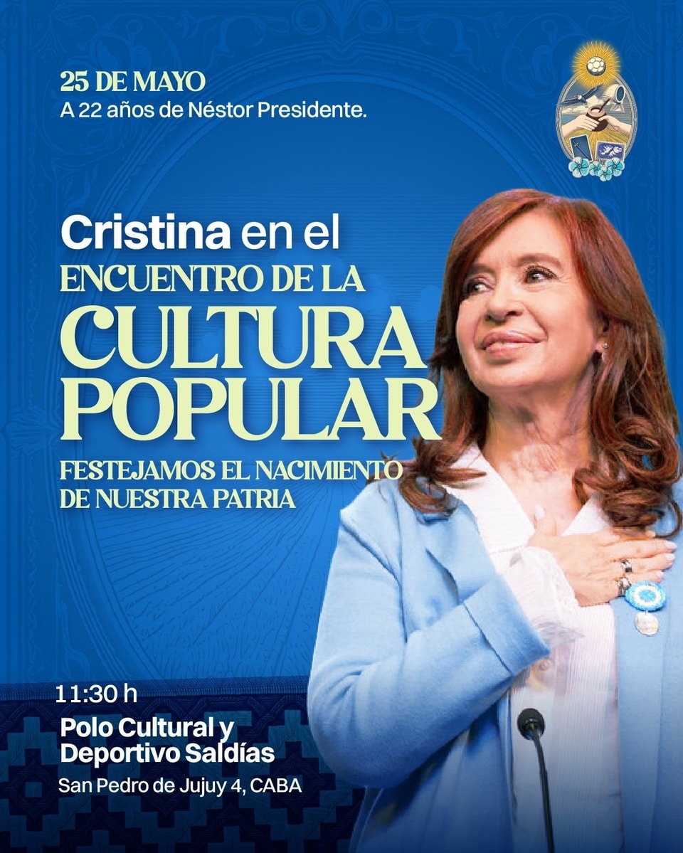 Cartel promocional del evento con Cristina Kirchner