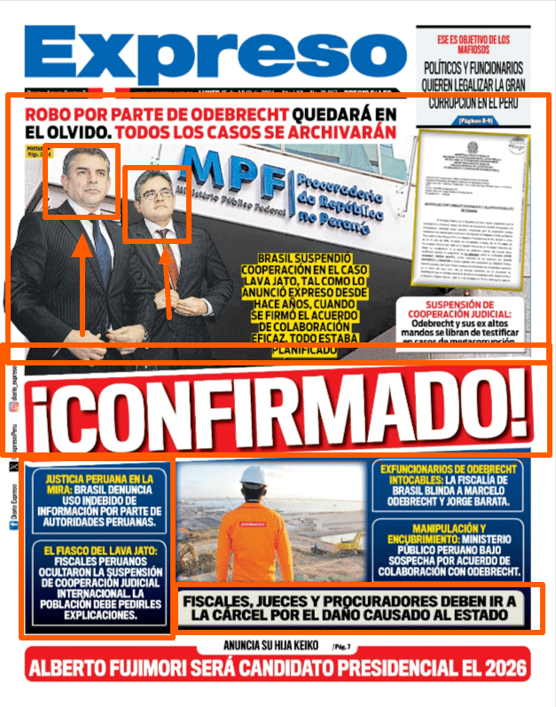 Portada de peri&oacute;dico sobre suspensi&oacute;n de cooperaci&oacute;n jur&iacute;dica