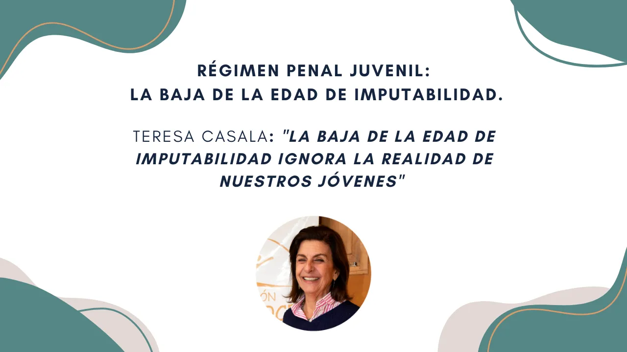 Diseño gráfico sobre la reforma penal juvenil con cita crítica