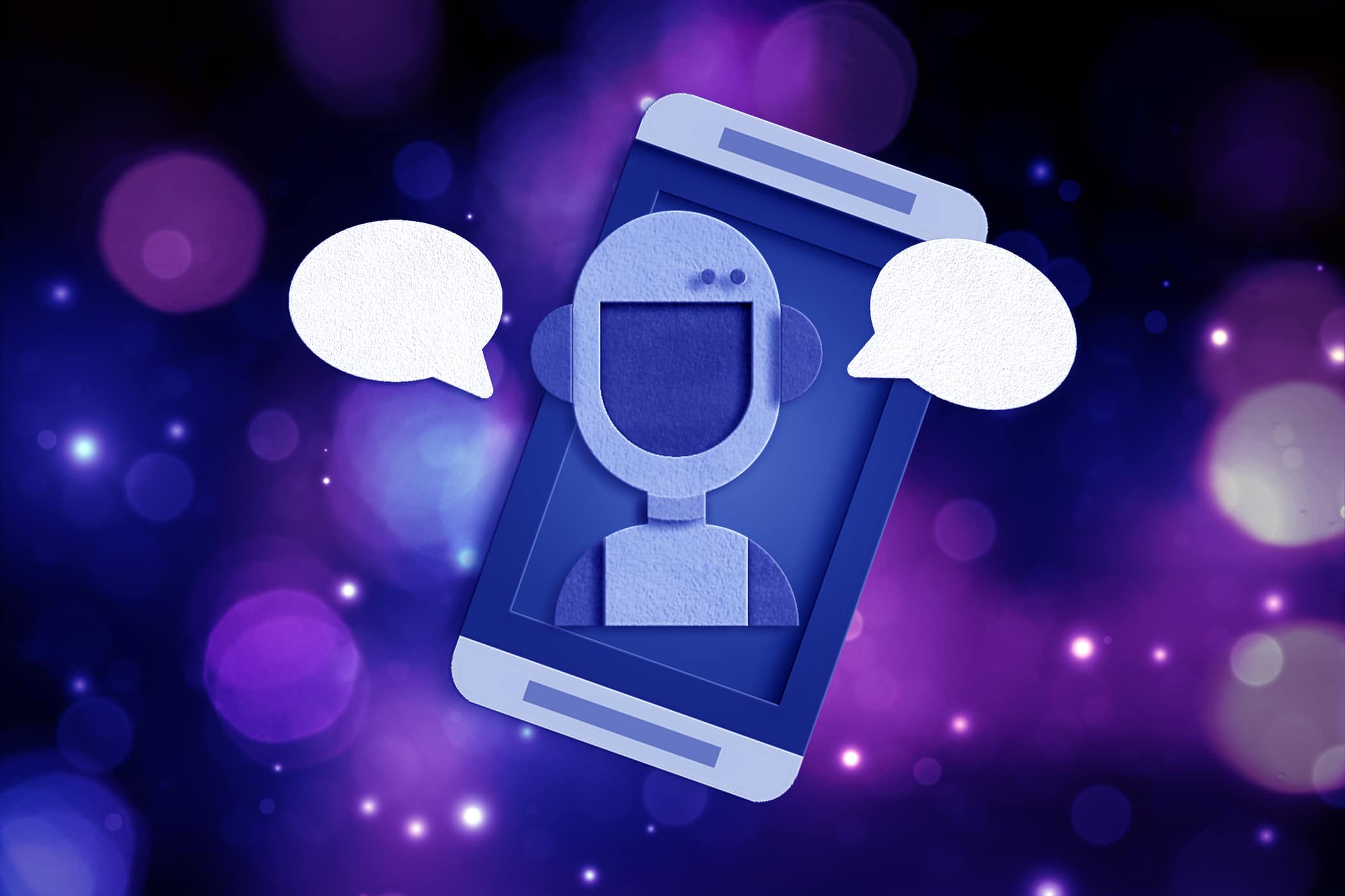 Ilustraci&oacute;n de comunicaci&oacute;n digital con burbujas de di&aacute;logo