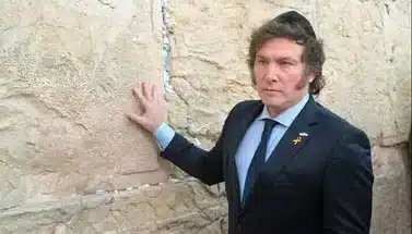 Javier Milei durante su visita a Israel