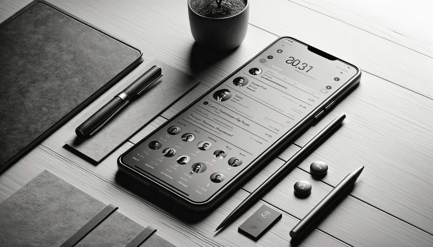 Dispositivo m&oacute;vil mostrando la aplicaci&oacute;n Clay en entorno de trabajo