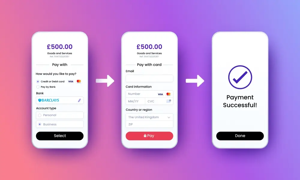 Proceso de pago en aplicaci&oacute;n m&oacute;vil